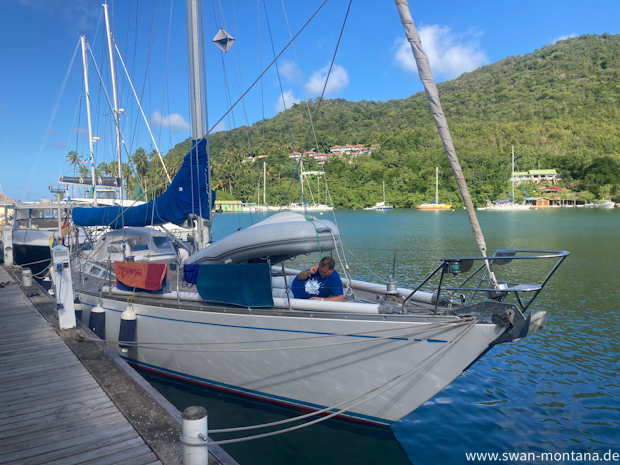 Sailing vacation on SY Montana, Swan 48 in Marigot Bay, St. Lucia